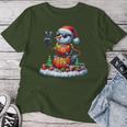 Peace Sign Hand Snowman Basketball Christmas Child T-shirt Frauen Lustige Geschenke