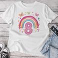 Children's Birthday 8 Girls Rainbow Fairy Eight 8 Years T-shirt Frauen Lustige Geschenke