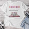 Booktrovert Definition Book Lovers Librarian Flowers T-shirt Frauen Lustige Geschenke