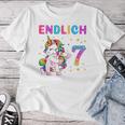 Kinder Endlich 7 Geburtstag Mädchen 7 Jahre Lustiges Party Einhorn T-shirt Frauen Lustige Geschenke