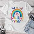 Kinder Schulkind 2025 Regenbogen Mädchen Einschulung 2025 Mädchen T-shirt Frauen Lustige Geschenke