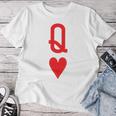 Queen Of Hearts King Of Heart Couple Matching Letter Q Women T-shirt Unique Gifts