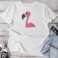 Women's Pink Flamingo In Pocket T-shirt Frauen Lustige Geschenke