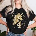 Birthday 4 Years Girls' Unicorn Outfit 4Th Birthday T-shirt Frauen Geschenke für Sie