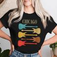 Chicago Concert Rock Music Festival Guitarras Illinois Band Il Cuello Camiseta de mujer Regalos para ella
