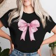 Coquette Pink Bow For Girls Cute Pink Coquette Bow Women T-shirt Gifts for Her