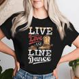 Cowboy Cowgirl Dancing Live Western Line Bailando Regalos Cuello Camiseta de mujer Regalos para ella