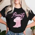 Cute Howdy Pink Cowgirl Boot Hat Western Rodeo Girl Women T-shirt Gifts for Her