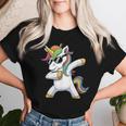 Dabbing Unicorn Costume Rainbow Colourful Carnival Fancy Dress T-shirt Frauen Geschenke für Sie