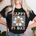 Happy Pi Day Groovy Daisy Flower Pi Symbol 314 Math Lover Women T-shirt Gifts for Her