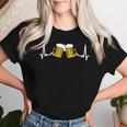 With Heartbeat Beer For Barbecue Pub Celebration Stammtisch Beer T-shirt Frauen Geschenke für Sie