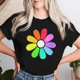 Hippie 70S 80S Retro Funky Flower Hippie Love Flower Cuello Camiseta de mujer Regalos para ella