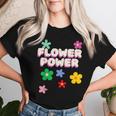 Hippie Costume 60S 70S Flower Power Süßes Groovy 70Er 60Er Jahre Party Schwarz Geblümt Crew-Ausschnitt S Erwachsene Party Retro Flower T-shirt Frauen Geschenke für Sie