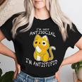 I'm Not Antisocial I'm Antistupid Sarcastic Cat T-shirt Frauen Geschenke für Sie