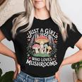Just A Girl Who Loves Mushrooms Retro Nature N Cute Women T-shirt Gifts for Her