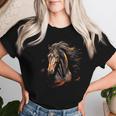 Mustang Horse Wilderness Colourful Horse Lovers Animal World Riding T-shirt Frauen Geschenke für Sie