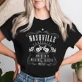 Nashville Tennessee Guitarra Musical Country America Cuello Camiseta de mujer Regalos para ella
