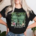 One Lucky Teacher Coquette Bow St Patricks Day Teacher Women T-shirt Gifts for Her