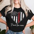 Proud Fire Mom Of A Firefighter Mother Heart Women T-shirt Gifts for Her