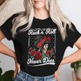 Rock N Roll Never Dies Rockabilly Girl Skull Tattoo Pin-Up T-shirt Frauen Geschenke für Sie