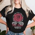 Rock Queenibes Guitarraintage Rose Rock Music Camiseta de mujer Regalos para ella