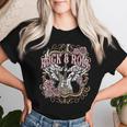 Rock And Roll Wild Spirit Boho Angel Wings Floral Guitar T-shirt Frauen Geschenke für Sie