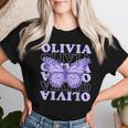 Vintage Olivia First Name I Love Olivia Girl Groovy 80'S Women T-shirt Gifts for Her