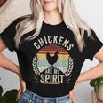 Vintage Retro Chickens Are My Spirit Animal Chicken Lover Women T-shirt Gifts for Her