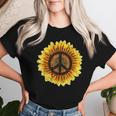 Vintage Sunflower Peace Sign Retro 70S Hippie Flower Power T-shirt Frauen Geschenke für Sie