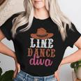 Western Country Line Bailarina Es Niñas Diva Line Dance Camiseta de mujer Regalos para ella