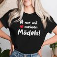 Women's Nur Mit Meinen Mädels Stammtisch Club Clique Group With-Neck T-shirt Frauen Geschenke für Sie