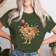 Chicken Santa Christmas Tree Chicken Camiseta de mujer Regalos para ella