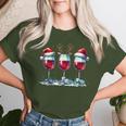 Christmas Red Wine Merry Christmas Reindeer Women's T-shirt Frauen Geschenke für Sie