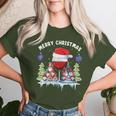 Glass Red Wine Gnome Christmas T-shirt Frauen Geschenke für Sie