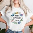 Best Mamaw Ever Butterfly Floral Personalized Name Women T-shirt Gifts for Her