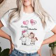 Children's Big Sister 2025 Horses Baby Pregnancy Announcement Gray T-shirt Frauen Geschenke für Sie