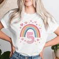 Children's Birthday 5 Girls Rainbow Fairy Fifth 5 Years Old T-shirt Frauen Geschenke für Sie