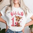 Children's Cute Deer I Am 1 Children's Birthday 1St Birthday Girl T-shirt Frauen Geschenke für Sie