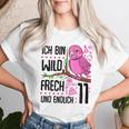 Ich Bin Wild Cheeky Und Endlich 11 Years 11Th Birthday Girl T-shirt Frauen Geschenke für Sie