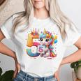 Kinder Nummer 5 Jahre Mädchen Einhorn 5 Geburtstag T-shirt Frauen Geschenke für Sie