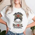 Leopard Messy Bun Grandma Life Football Grandma Women T-shirt Gifts for Her