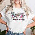 Peace Love Dogs Floral Dog Paw Dog Mom Cute Mother's Day Women T-shirt Gifts for Her