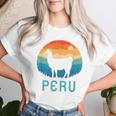 Peru Retro Llamaintage Machu Picchu Alpaca South American T-shirt Frauen Geschenke für Sie