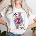 Playing Card Lady Queen Cross Card Costume Fancy Dress Groups T-shirt Frauen Geschenke für Sie