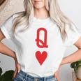 Queen Of Hearts King Of Heart Couple Matching Letter Q Women T-shirt Gifts for Her