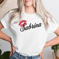 Sabrina Bold Red Lips Personalized Name For And Girls Women T-shirt Gifts for Her