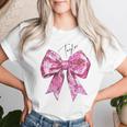 Taylor Lover First Name N Girls Pink Disco Ball Bow T-shirt Frauen Geschenke für Sie