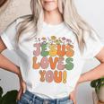 Toddler Jesus Loves You- Groovy Girls Christian Women T-shirt Gifts for Her