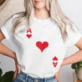 Women's Playing Card Heart Ace Card Costume Fancy Dress Ass Groups T-shirt Frauen Geschenke für Sie