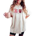 Christian Valentine Day Jesus Religious Valentine Girl Women's Oversized Comfort T-shirt Ivory
